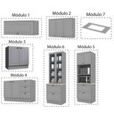 Ver imagem 7 de Cozinha Completa Chicago 12 Portas 7 Gavetas 100% Mdf Americana Cinza - Panorama Móveis