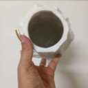 Ver imagem 4 de Vaso Decorativo de Cerâmica Branco 38x18x18cm Enfeite Sala Mesa Estante Aparador