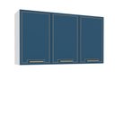 Ver imagem 3 de Armário Aéreo 120cm 3 Portas Amara Branco Azul Politorno Móveis