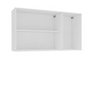 Ver imagem 2 de Armário Aéreo 120cm 3 Portas Amara Branco Azul Politorno Móveis