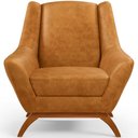 Ver imagem 3 de Poltrona Decorativa Fixa Base de Madeira Castanho Juliet D02 Couríssimo Whisky B-90 - Lyam Decor