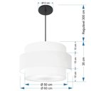Ver imagem 2 de Lustre para Sala de Jantar Vivare Md-4396 Cúpula em Tecido 60cm