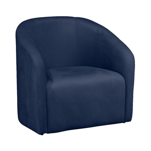 Poltrona Decorativa Lara Veludo Azul Marinho - Belliv Decor