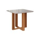 Ver imagem 1 de Mesa para Cozinha Flora com Tampo Madeirado com Vidro 95x95cm Nature Off White Cimol