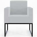 Ver mais imagens de Kit 3 Poltronas Decorativas Sala Base Fixa Metal Helô L02 Linho Cinza Couríssimo Camel - Lyam