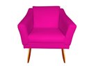Ver imagem 2 de Kit 2 Poltronas Decorativa Agatha Couro Rosa Pink Pés Madeira Ms Decor
