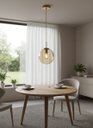 Ver imagem 1 de Pendente Moderno Glass Dourado Vidro Âmbar 20cm C Lâmp Led