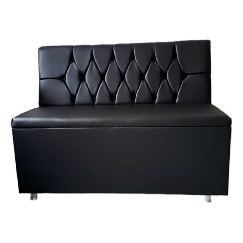 Kit com 2 Poltronas Booth Preto e 1 Mesa 1.50m