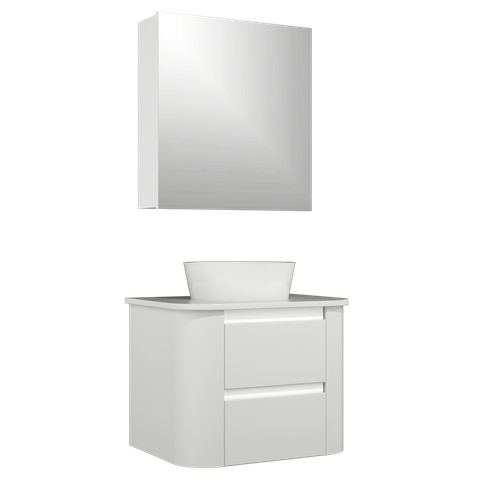Conjunto Gabinete Suspenso para Banheiro Estela 2g 60cm