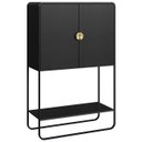 Ver imagem 2 de Balcão Aparador Bar 90cm com 2 Portas Mario Nero/preto A10 - Mpozenato