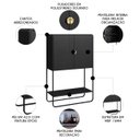 Ver imagem 3 de Balcão Aparador Bar 90cm com 2 Portas Mario Nero/preto A10 - Mpozenato