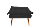 Ver imagem 4 de Kit 2 Poltronas + Puff Decorativo Opala Suede Preto Pés Madeira Mz Decor