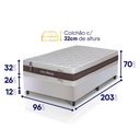 Ver imagem 2 de Conjunto Box Branco Mali Bege Molas Ensacadas Solteiro 96x203x70 - King House