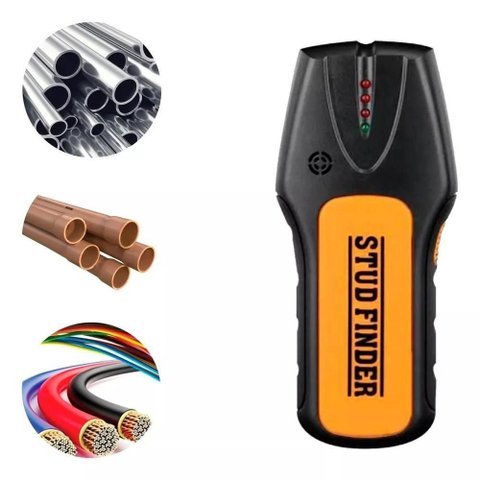Scanner Detector de Parede Profissional Detecta Fios Canos Metais Madeira LED Alarme Visual Sonoro