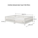 Ver imagem 3 de Cama Casal Infantil Grade Montessori Madeira Chão Branco Eva Idimex