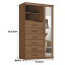 Ver imagem 2 de Guarda Roupa Casal Buriti 4 Portas de Bater 6 Gavetas MDF-MDP com Espelho e Cômoda Marabá Jatobá