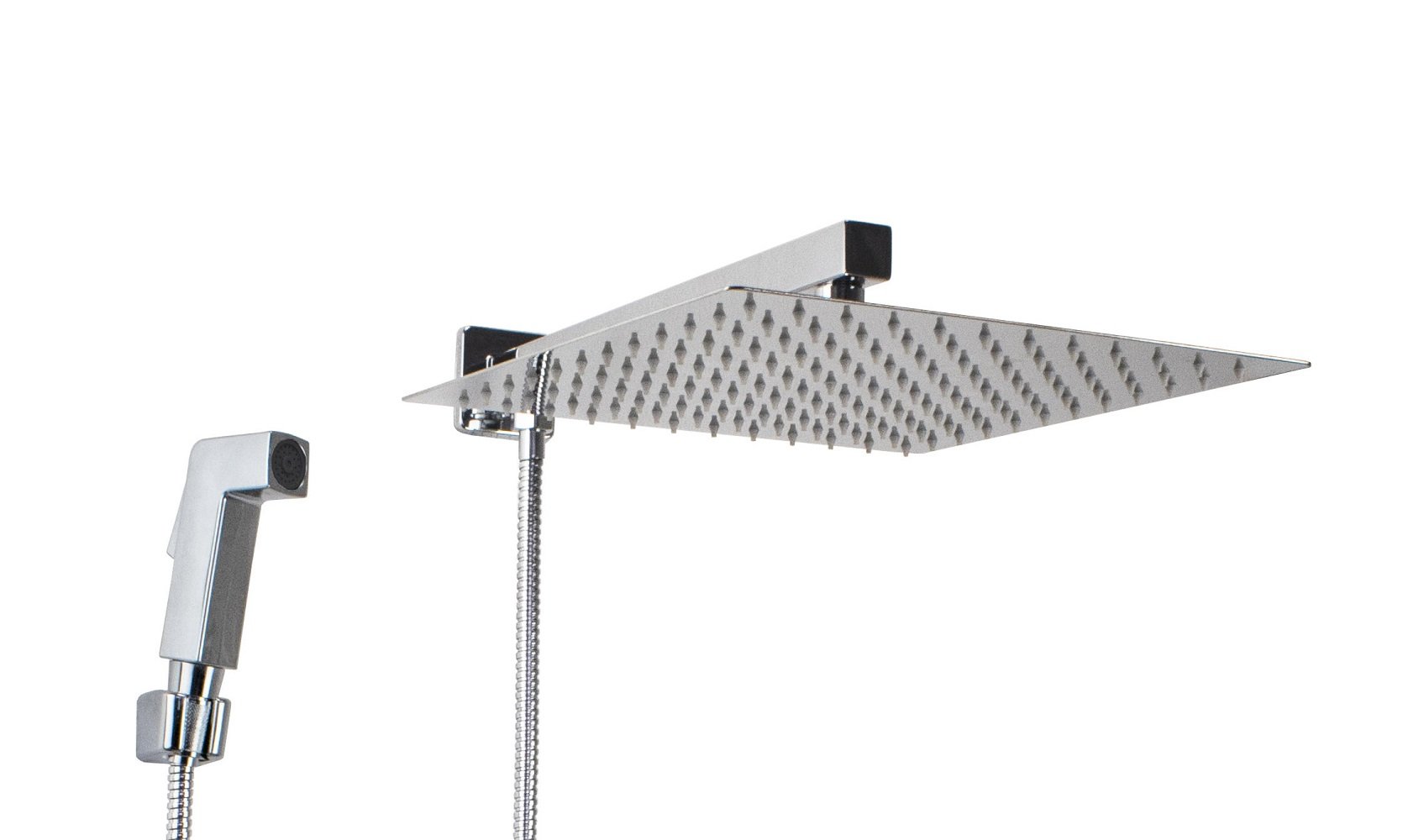 Ducha Chuveiro Inox 30 Cm C/ Desviador e Ducha Manual em Abs - 1