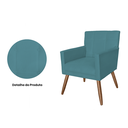 Ver imagem 2 de Poltrona Decorativa Estofada Para Hall de Entrada Onix Suede Azul Turquesa - LM DECOR