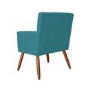 Ver imagem 3 de Poltrona Decorativa Estofada Para Hall de Entrada Onix Suede Azul Turquesa - LM DECOR