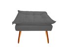 Ver imagem 6 de Kit Namoradeira + 1 Poltrona + 1 Puff Decorativo Opala Suede Cinza Pés Madeira Mz Decor