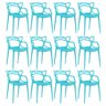 KIT - 12 x Cadeiras Masters Allegra - Azul Tiffany - 1