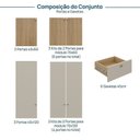 Ver imagem 4 de Guarda Roupa 13 Módulos 16 Portas 6 Gavetas Frame CabeCasa MadeiraOriginals