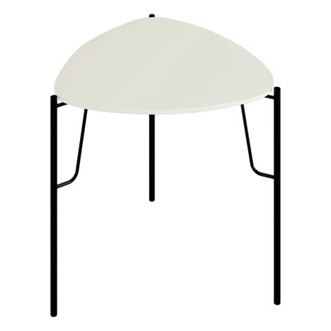 Mesa Lateral para Sala de Estar Baixa Pés Industrial Preto Alef I03 Luna - Lyam Decor