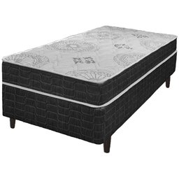 Cama Box Solteiro King Preto + Colchão San Francisco Ortopédico Espuma D33 96x203x54cm - 1