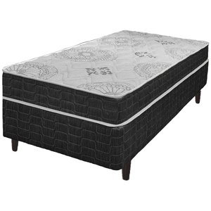 Cama Box Solteiro King Preto + Colchão San Francisco Ortopédico Espuma D33 96x203x54cm