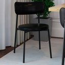 Ver imagem 2 de Cadeira de Jantar Estofada Kit 6 Nyka M25 Sintético Preto - Mpozenato