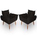 Ver imagem 1 de Kit 02 Poltrona para Sala e Quarto Decorativa Opala Suede Marrom