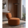 Poltrona Giratória com Encosto Curvo e Base Estofada Capri – Exclusiva Boulclè Terracota - 1