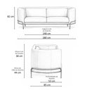 Ver imagem 3 de Sofá Luminne 3 Lugares 180cm Base Titânio Bouclé Verde Claro - Nexta Casa