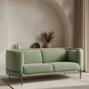 Ver imagem 2 de Sofá Luminne 3 Lugares 180cm Base Titânio Bouclé Verde Claro - Nexta Casa