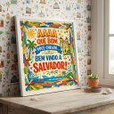 Ver imagem 3 de Quadro Bem Vindo a Salvador 33x33cm Mold Preta