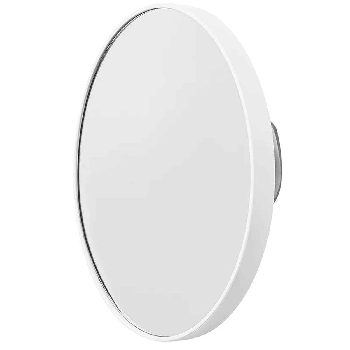 Espelho de Aumento Redondo Branco com 2 Ventosas para Banheiro 14cm UZ - 1