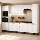Ver imagem 1 de Cozinha Completa Modulada 6 Peças Provençal/Americano com Tampo Branco/Ébano