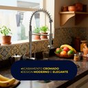 Ver imagem 6 de Torneira de Parede Cozinha Gourmet Pulverizador Flexível Aço Inox 304 Prata Cromada Brinovar