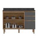 Ver imagem 2 de Balcão Pia Kali Premium 120cm 2 Portas Carvalho/Chumbo com Tampo MDF 15mm - Nicioli