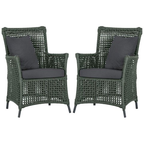 Poltronas Igapó Alumínio Pintura Preta Corda Náutica E11 Verde