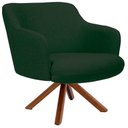 Ver imagem 3 de Kit 2 Poltronas Decorativas Giratórias Base Giromad Madeira Jade C-117 Linho Verde Musgo - Domi