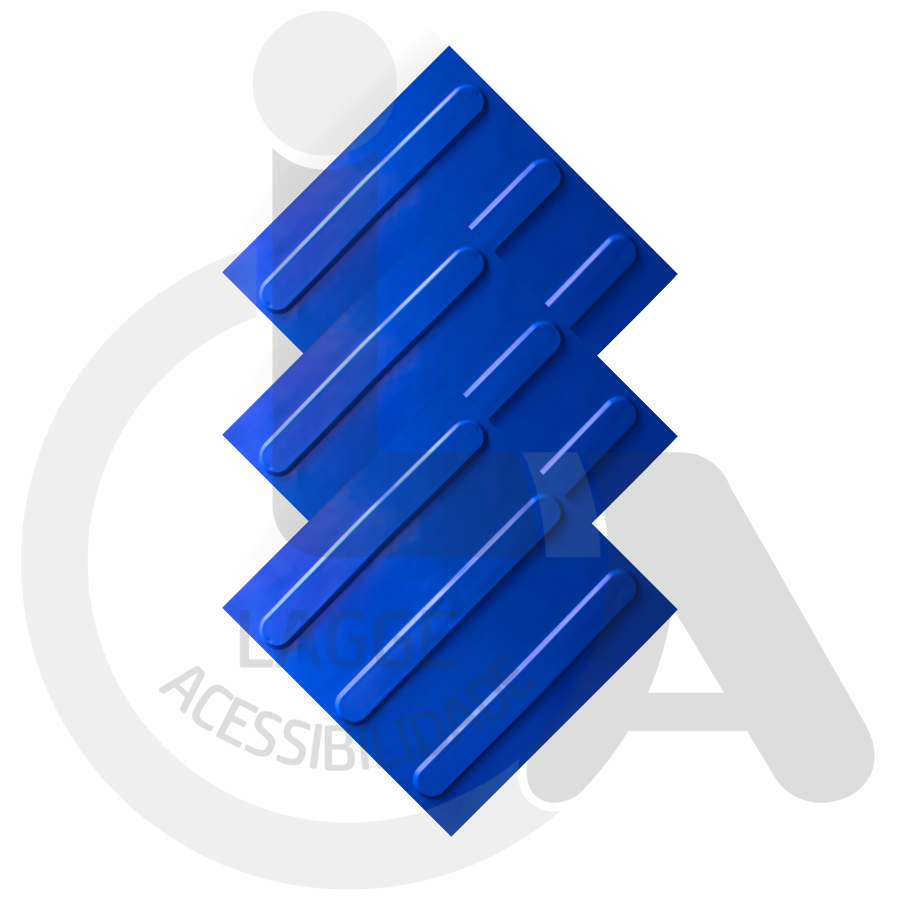 KIT 10 PÇS PISO TÁTIL PVC 25x25 DIRECIONAL AZUL - 2