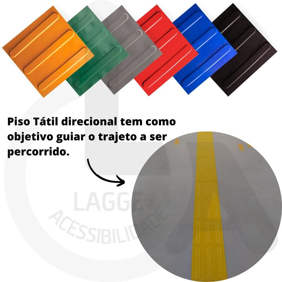 KIT 10 PÇS PISO TÁTIL PVC 25x25 DIRECIONAL AZUL - 6