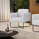 Ver imagem 6 de Poltrona Base X Industrial Preto Marisa Linho Cinza A05 D03 - D\'rossi