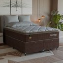 Ver imagem 7 de Cama Box Baú Casal Bipartido Colchão Comfort Class Pillowtop Marrom/suede Marrom