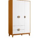 Ver imagem 2 de Guarda- Roupa Infantil 3 Portas e 2 Gavetas Ipê- Moveis Leartam