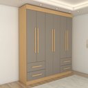 Ver imagem 7 de Guarda-roupa Casal Modulado Madrid 10 Portas 4 Gavetas Jequitibá/granizo - Panorama Móveis