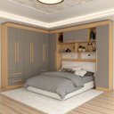 Ver imagem 1 de Guarda-roupa Casal Modulado Madrid 10 Portas 4 Gavetas Jequitibá/granizo - Panorama Móveis