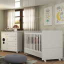 Ver imagem 1 de Quarto Infantil Berço com Colchão Incluso e Cômoda Multimóveis Pimpolho Fg3570 Branco