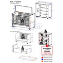 Ver imagem 5 de Quarto Infantil Berço com Colchão Incluso e Cômoda Multimóveis Pimpolho Fg3570 Branco
